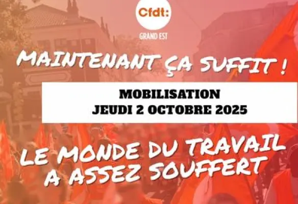 lieux manif cfdt grand est 02 octobre 2025