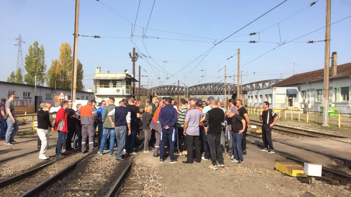 blocage de la gare fret d'Ebange
